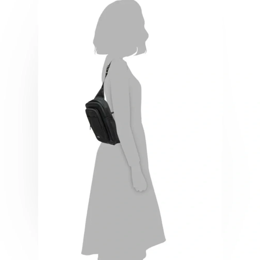 Black Sling Bag with Bottle Holder